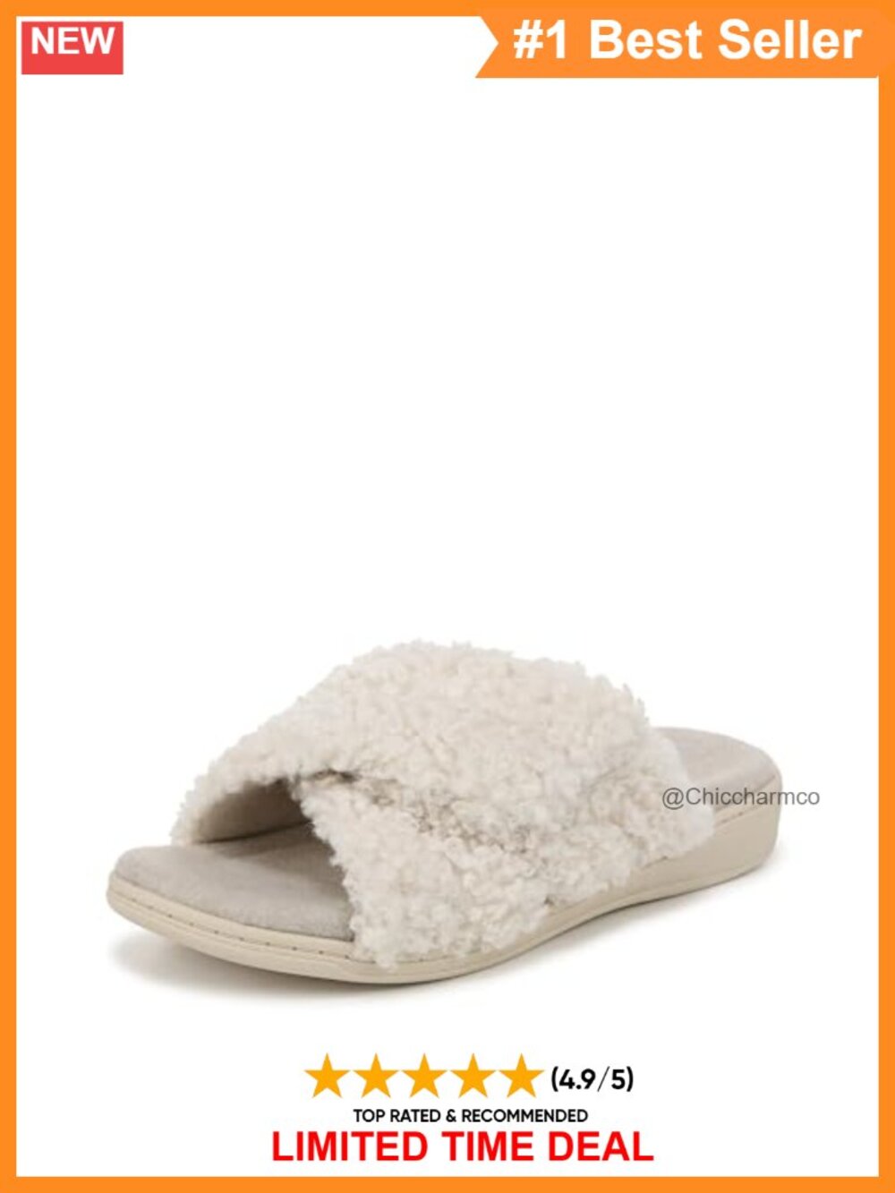 Arch Support Slide Slippers with Vio-Motion Technology Open Toe